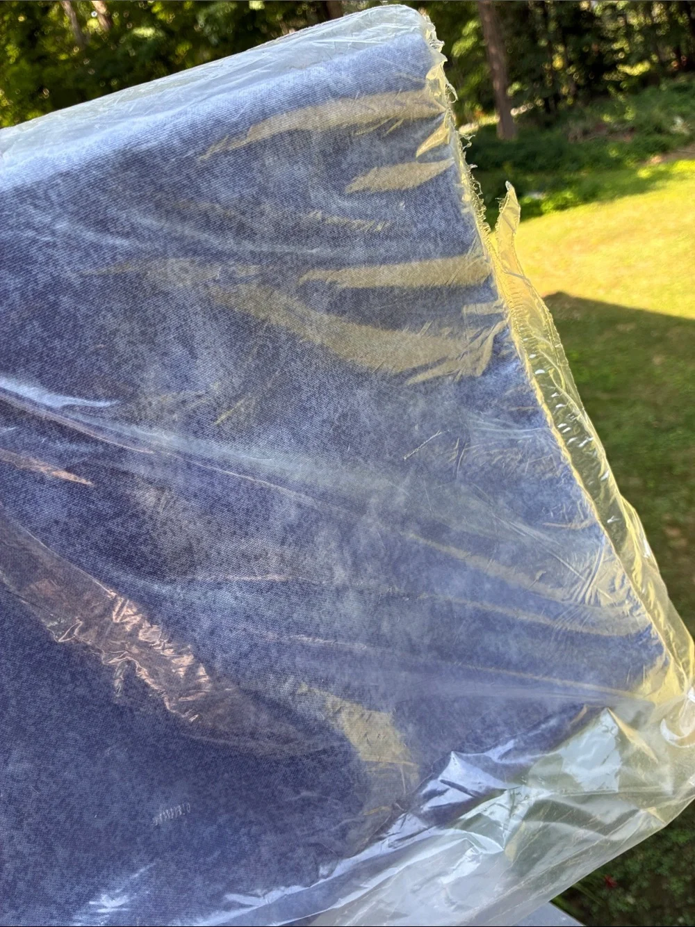 Longaberger Blue Chambray Fabric Tablecloth Tagged 60 x 86